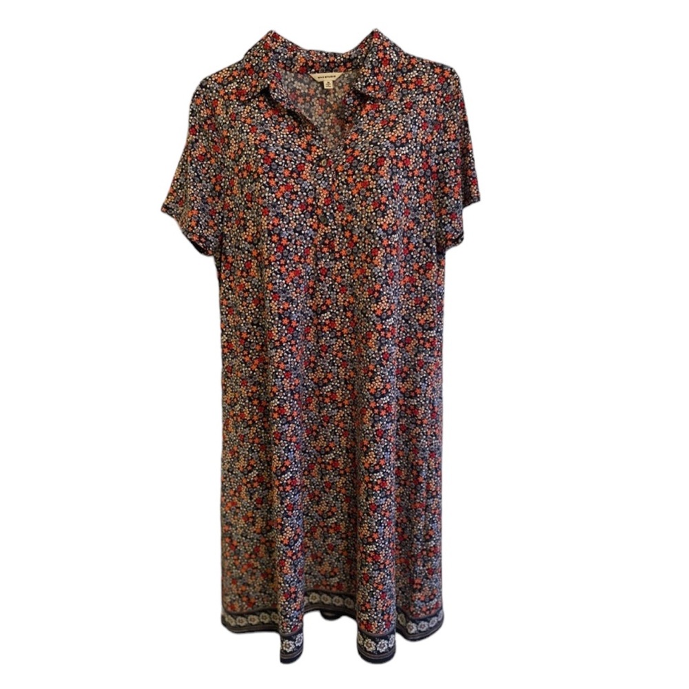 MAX STUDIO navy blue‎ floral dress size M